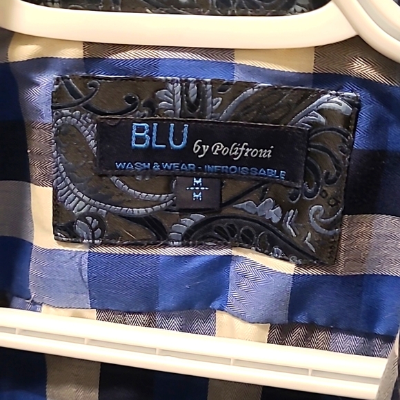BLU by Polifroni EUC Sz M Slim fit Men's Shirt - Picture 2 of 5
